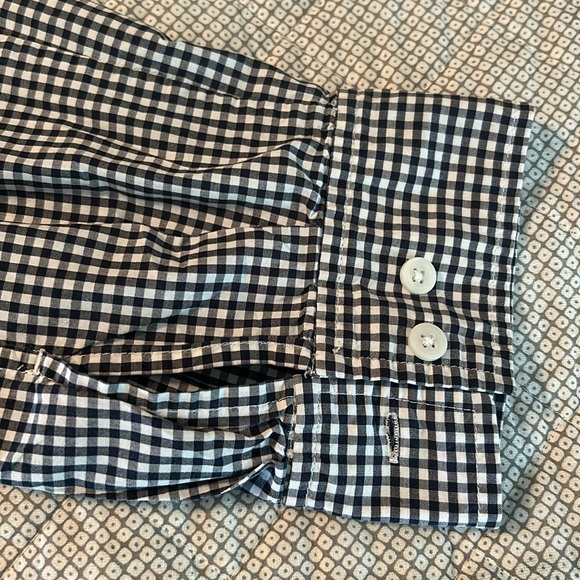 Womens Cotton navy Gingham Shirt. Jones New York. Tags say Lg. but fits like Med - Picture 7 of 12